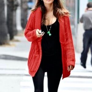 Stitch fix burnt Orange cable knit cardigan
